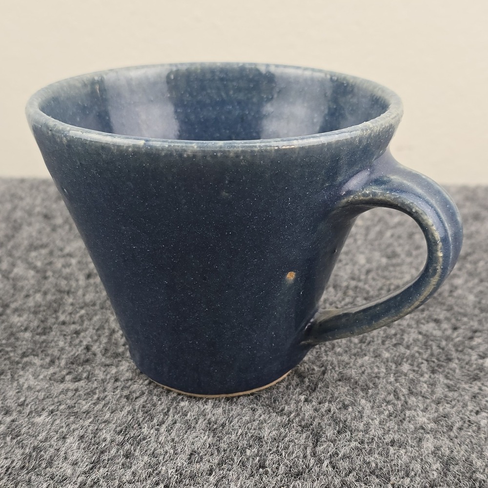 Pewabic Pottery‎ Mug 4″ Tall Pewabic Blue Detroit Wheel-Thrown Stoneware